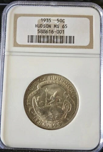 1935年 50セント ハドソン NGC MS 65 初期記念ハーフドル