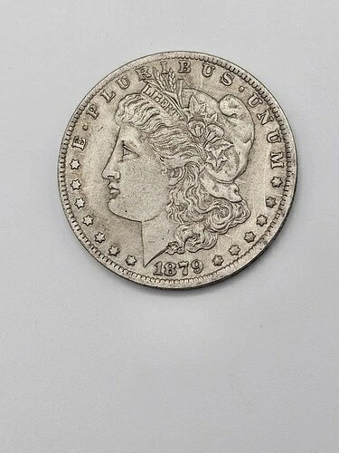 未流通 1879年 1ドル モルガン銀貨 回転ダイス 裏面