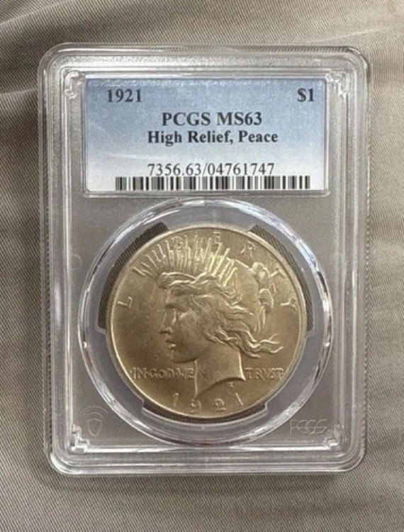 1921年 ピースダラー PCGS MS63 ハイリリーフ 1ドルコイン KM#150