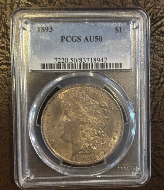 1893年モルガン銀貨NGC AU50セミキーデート（モルガンコレクションに）