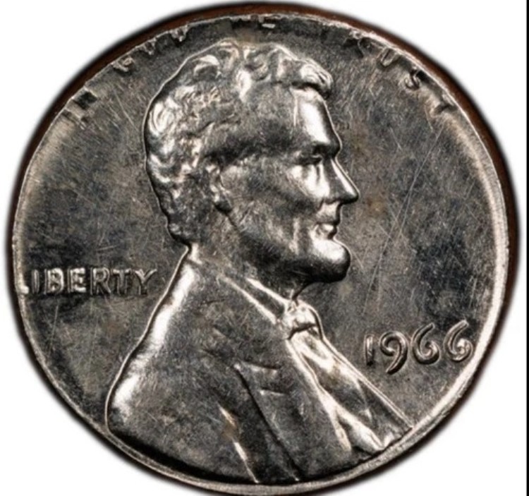 エラーコイン 1966年 リンカーン ペニー ダイム10セント板金製 + 未使用 PCGS AU55
