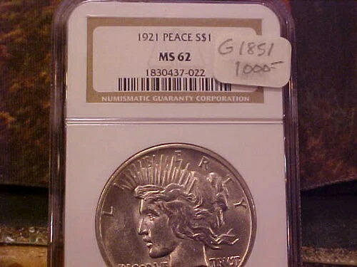 1921年 ピースダラー NGC MS62 (G1851)