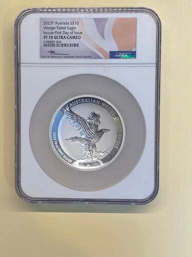 2023-P オーストラリア S$10 シルバー ウェッジテールイーグル インキューズ PF70 ウルトラカメオ NGC