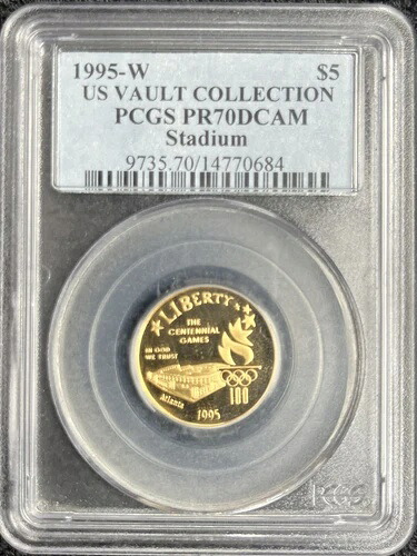 1995年以降 Pcgs Pr70 DCAM $5 ゴールドスタジアム US VAULT COLLECTION