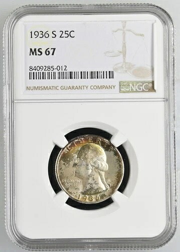 1936年 Sワシントンクォーター NGC MS-67