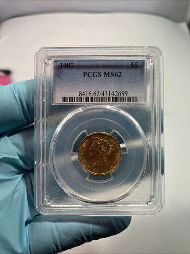1907年 5ドル金貨 リバティ MS62 セキュア PCGS 945096-119