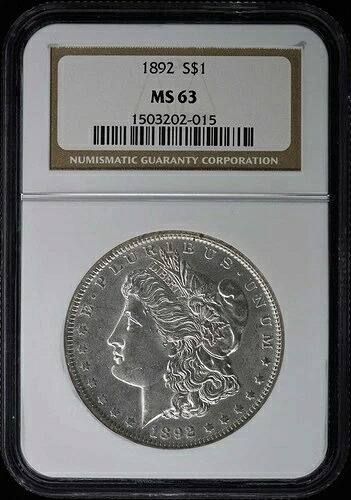 1892年 モルガン・ダラー S$1 NGC MS63