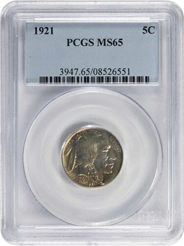 1921年 バッファローニッケル MS65 PCGS