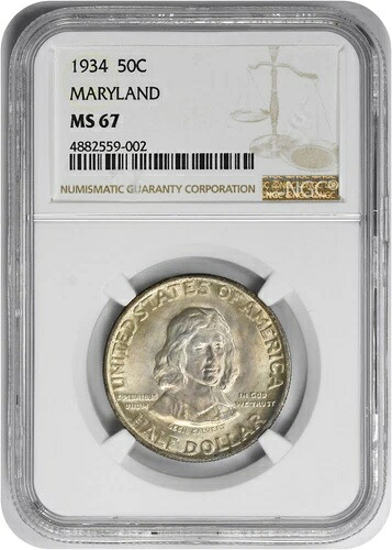 メリーランド記念銀貨 1934年 MS67 NGC