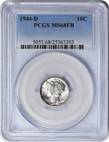 1944-D マーキュリーシルバーダイム MS68FB PCGS 398,970円