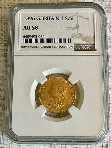 イギリス 1896年 ソブリン金貨 NGC AU58 SKU# 6991