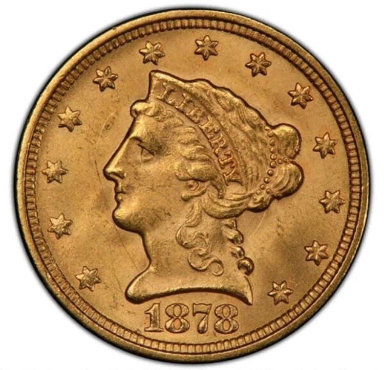 1878年 2.50ドル リバティヘッドクォーターイーグル PCGS MS64
