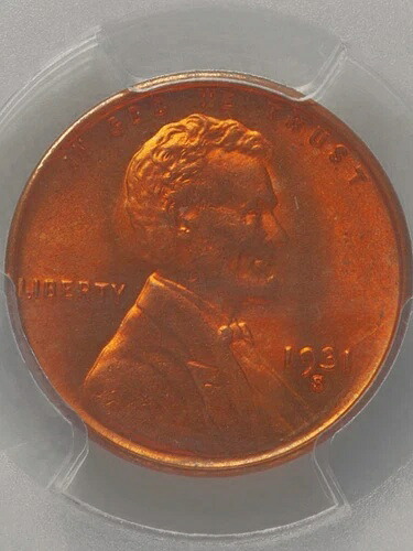 1931-S PCGS MS65+RD「PLUS」の視認性！最低発行枚数リンカーンセント フルレッド