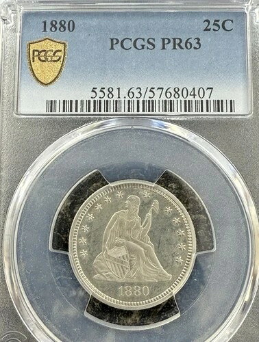 1880 PR63 PCGS シーテッドクォーター 低鋳造枚数 プルーフ フロスト PQ