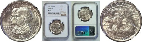 1921年アラバマ州 2x2 50セント記念ハーフドル - NGC MS-65|WORLD RESOURCE【KING店】