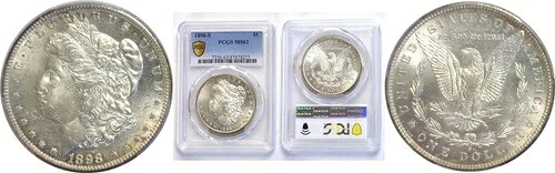 1898-S 1ドル モルガン・ダラー PCGS MS-63