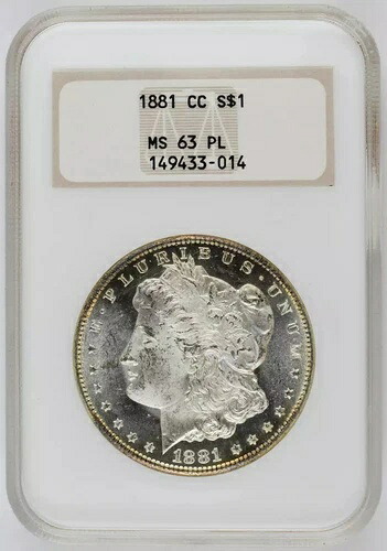 1881年CCモルガン銀貨NGC MS-63 PL Gen 4 NGCホルダー