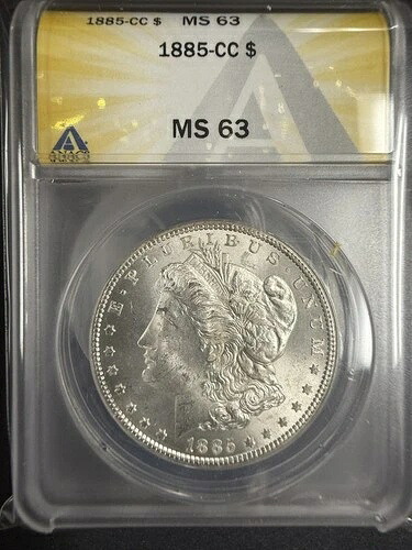 1885-CC モルガン銀貨、MS63 ANACS (10378)