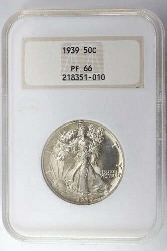 1939年ウォーキング・リバティ・プルーフ・ハーフダラー NGC PF66 50セント