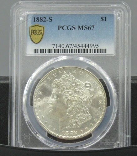 1882-S モーガン PCGS MS 67 - ゴールドシールド