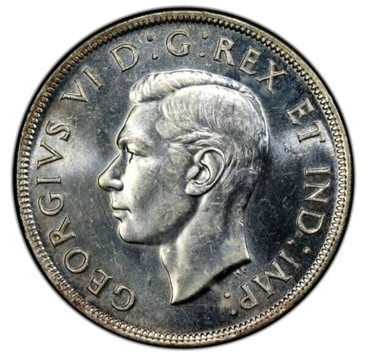1945 年カナダ シルバー ドル、PCGS MS63、発行枚数が少なく希少！