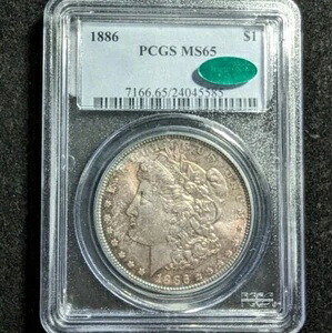 1886年 CACトーン 1ドル銀モルガンドル PCGS MS65 24045585|WORLD RESOURCE【KING店】