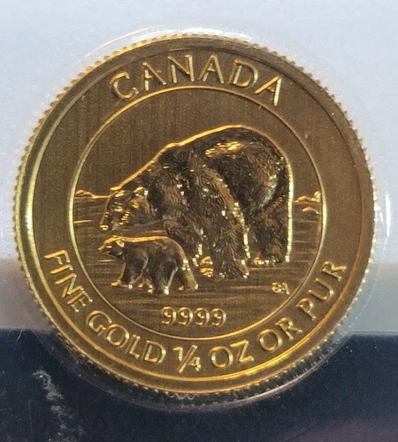 2015年 1/4オンス $10 カナダゴールド ポーラーベア＆カブ .9999 Fine BU（未開封）