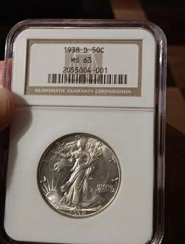 ??1938-D ウォーキング リバティ ハーフ ~NGC MS63 *キー デート*