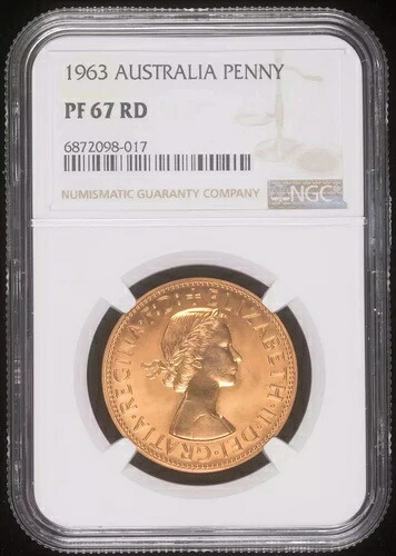 1963年 オーストラリア ブロンズ ペニー NGC PF-67 RD プルーフ