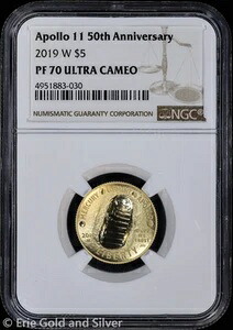2019-W 5 1/4オンス ゴールド アポロ11号 50周年記念 NGC PF 70 UC | PR