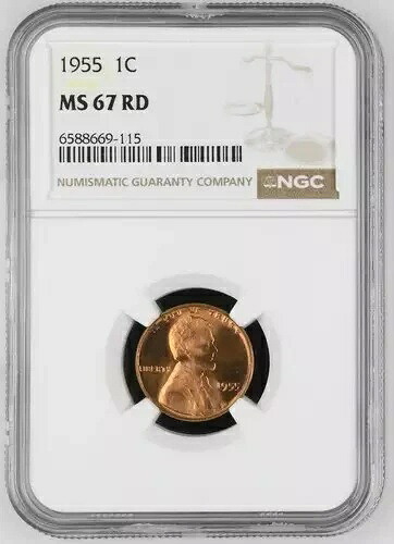 1955 リンカーン ウィート セント NGC MS-67 RD (Poor Mans Doubled Die!)