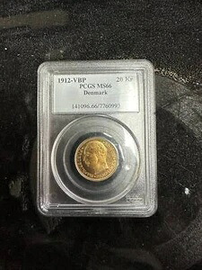 1912年デンマーク金貨 20クローネ PCGS MS-66