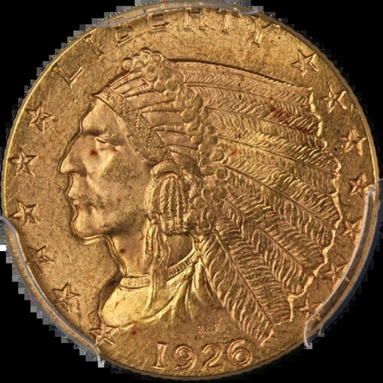 1926年インディアンゴールド 2.50ドル PCGS MS64+ 素晴らしい外観 強いストライク
