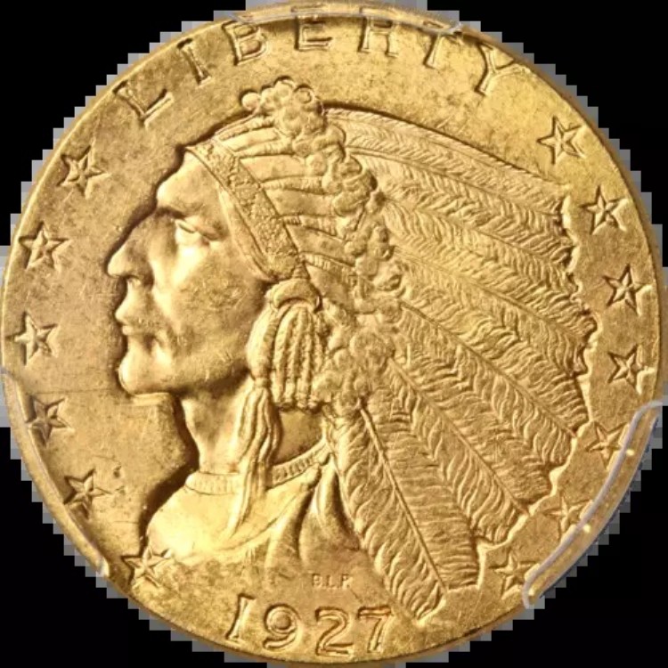1927年インディアンゴールド 2.50ドル CACステッカー PCGS MS64 優れた色 強いストライク