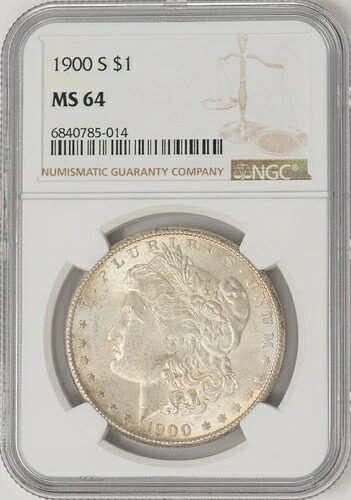 1900-S モルガン銀貨 $ MS64 NGC 949334-3
