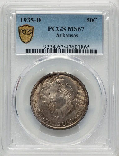 1935-D 50セントアーカンソー記念銀貨 PCGS MS67 (773878001)