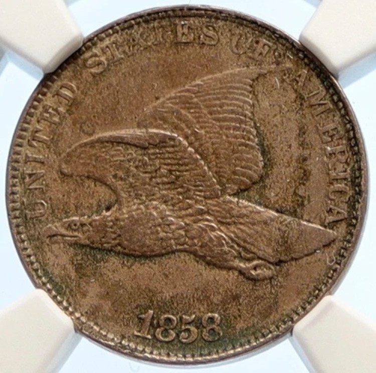 1858年 アメリカ合衆国 フライングイーグルリース アンティーク ヴィンテージ セントコイン NGC i95568