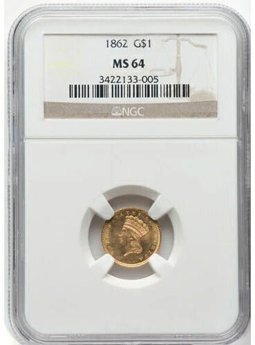 1862年金貨 - タイプ3 G$1 NGC MS64