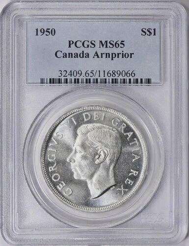 1950年カナダ銀貨。アーンプライア。PCGS MS65。希少！｜WORLD RESOURCE【KING店】