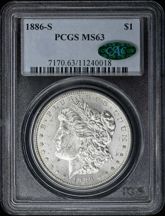 1886-S 1ドル モルガン・ダラー PCGS MS63 (CAC)｜WORLD RESOURCE【KING店】
