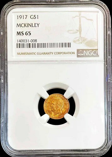 1917年 マッキンリー金貨 1ドル記念硬貨 NGC ミント ステート 65｜WORLD RESOURCE【KING店】