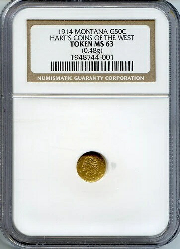 1914年 G50C モンタナ/カリフォルニア金貨 / ハーツ・コインズ・オブ・ザ・ウェスト / NGC MS63 R6|WORLD RESOURCE【KING店】