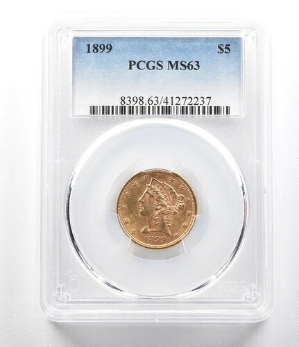 1899年 5ドル リバティヘッド ゴールド ハーフイーグル MS63 PCGS *0413|WORLD RESOURCE【KING店】