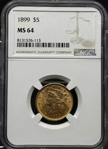 1899年 リバティヘッド 5ドル金貨 NGC MS-64|WORLD RESOURCE【KING店】