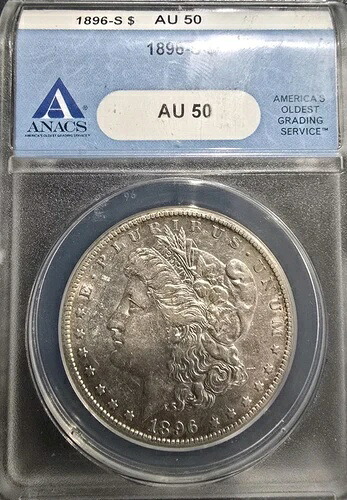 1896-S 1ドル銀モルガンドル ANACS AU50｜WORLD RESOURCE【KING店】