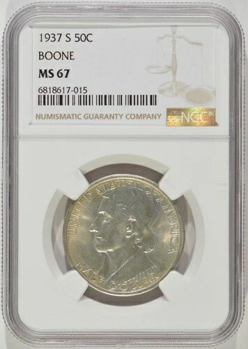1937-S ダニエル・ブーン シルバー ハーフドル 50セント NGC MS67 6818617-015|WORLD RESOURCE【KING店】