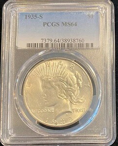 1935-S ピースダラー PCGS MS-64 *|WORLD RESOURCE【KING店】