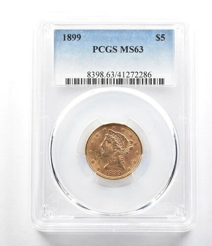 1899年 5ドル リバティヘッド ゴールド ハーフイーグル MS63 PCGS *0414|WORLD RESOURCE【KING店】