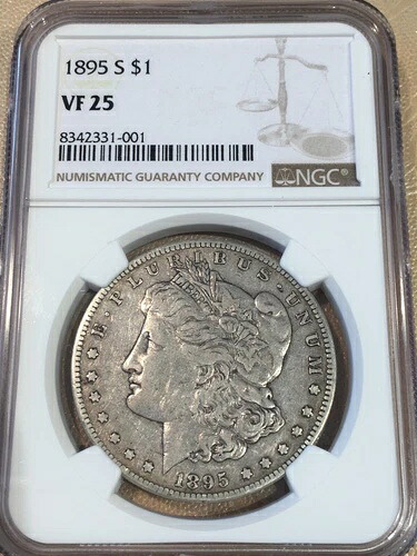 1895-S モーガン銀貨 - NGC VF-25 - 高品質スキャン #1001｜WORLD RESOURCE【KING店】 418,770円