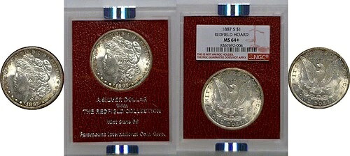 1887-S モルガン・ダラー レッドフィールド・ホード NGC MS-64+
